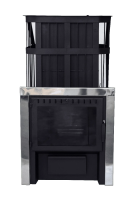 Печь банная НМК "СИБИРЬ" с закрытой каменкой и панорамной дверцей