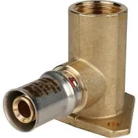 STOUT SFP-0012-001216 Угольник настенный с креплением удлинённый для металлопластиковых труб прессовой