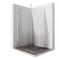 Квадратное душевое ограждение с распашными наружу дверями 