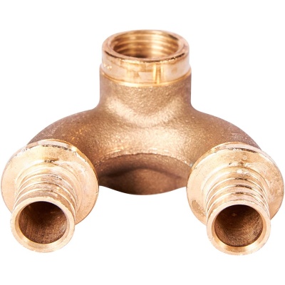фото STOUT SFA-0040-001612 Проточный настенный угольник  бронзовый для труб из сшитого полиэтилена