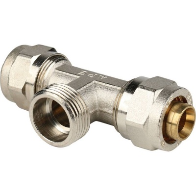 фото STOUT SFS-0011-001216 Тройник-переходник с наружной резьбой  для металлопластиковых труб винтовой