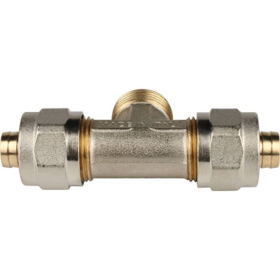 фото STOUT SFS-0011-001216 Тройник-переходник с наружной резьбой  для металлопластиковых труб винтовой