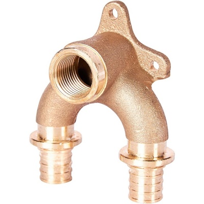 фото STOUT SFA-0040-001612 Проточный настенный угольник  бронзовый для труб из сшитого полиэтилена