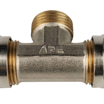 фото STOUT SFS-0011-001216 Тройник-переходник с наружной резьбой  для металлопластиковых труб винтовой